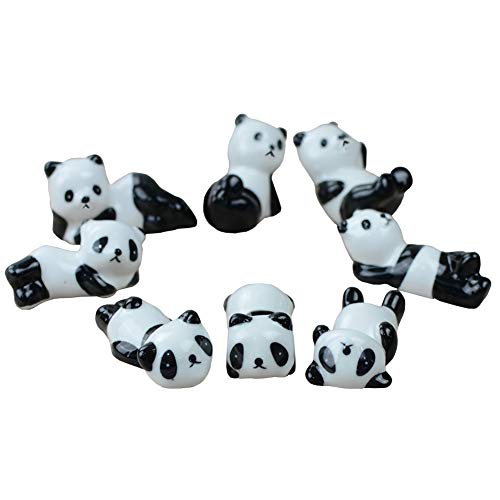 HugeStore 6 Pcs Chinese Cute Pandas Pattern Ceramic Chopsticks Rest Rack Knife Rests Holder