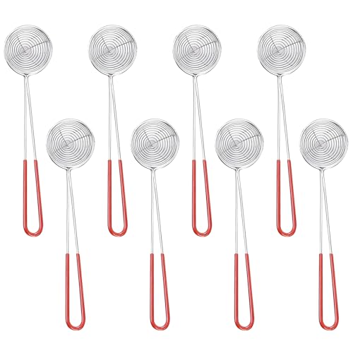 8 Stück Fondue Sieb,Kescher Für Fondue Sieb Edelstahl Küchensieb Mit Griffen,Feinmaschig Küchensieb,Edelstahlspinne Siebkelle KüchensiebFür Spaghetti, Gemüse Und Hot Pot Zubehör(Schwarz)