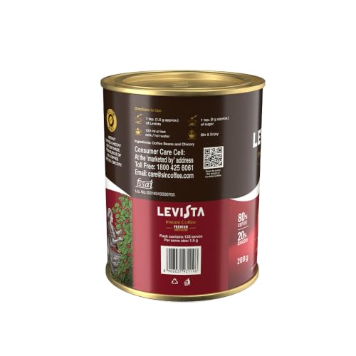 Image of Levista Premium Instant Ground Coffee 200 gm can