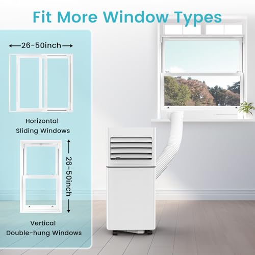 Electactic Portable Air Conditioner 10,000 BTU, 3-in-1 AC Cooler Dehumidifier Fan with LED Display, Remote Control, Quiet, Sleep Mode, 360° Casters, Window Kit for Room Office Apartment Garage by Electactic - Image 6