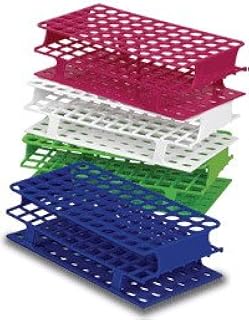 Heathrow HS27513A OneRack Test Tube Rack, Full POM, 20 mm, 40 Place, White (Pack of 8)