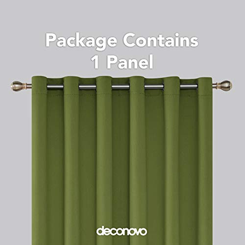 Image of Deconovo Blackout Light Blocking Divider Room Darkening Shades Thermal Insulated Patio Door Sliding Door Drape Nursery Curtains, 80x84, Grass Green (Blackout Curtains)