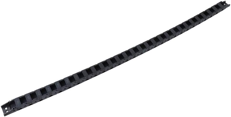 Black Nylon Cable Drag Chain for 3D Printers CNC Machines 18x25mm Open Wire Carrier Bridge Type 1 Meter Length Flexible Cable Protection High Wear Resistance