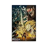 attack on titan season 3 official poster A diferencia de los pósteres de papel, los pósteres de lienzo tienen una mejor calidad y una vida útil más larga.