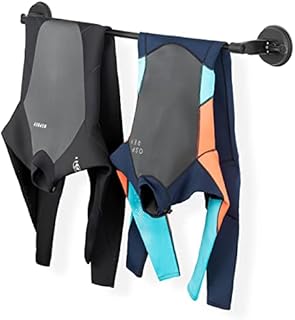 Osprey Wetsuit Hanger, Extendable Clothes Hanger for Wetsuit and Dry suit, Telescopic Pole with Suction Cups, Fits Two Wetsuits, Black