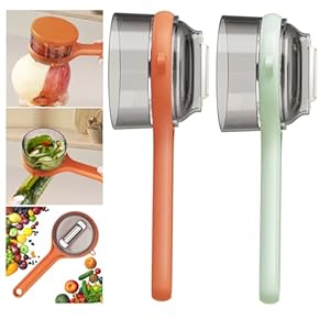 Peeling Knife With Storage Box, Fruit And Vegetable Peeler With Container, Double-Sided Stainless Steel Multi-Function Peeler For Home Kitchen (C-2pcs Mix)