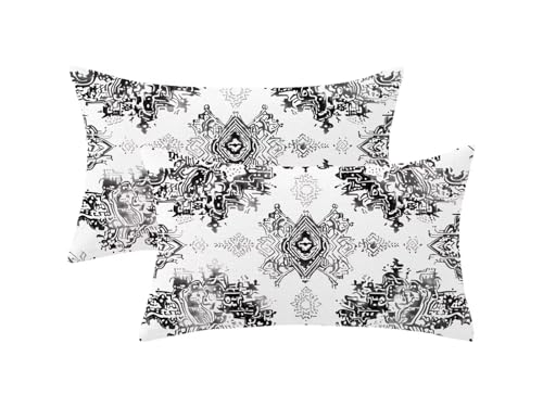 Juego de 2 Marrón Gris Fundas Cojines Exterior Impermeable, Mandala Funda Cojin 30x50 con Cremallera Invisible, Impermeable Lino Cushion Covers para Exterior Jardín Sofá Decor, Regalo Mujer,Model209