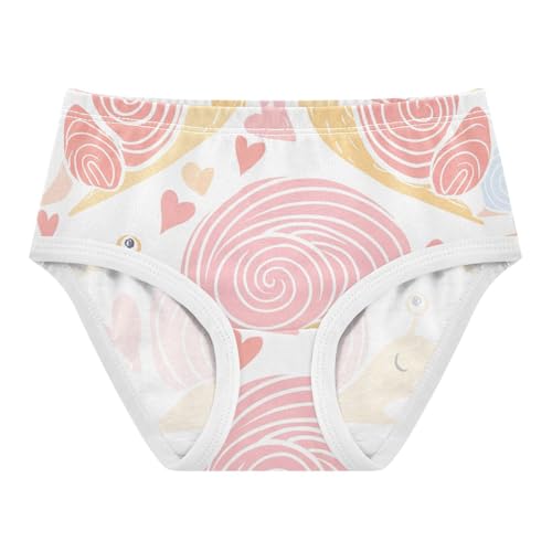 Cute Snails Hearts Pink Little Girl Panties Toddler Underwear Floral Cotton Print Underpants Briefs 2t