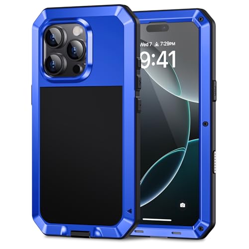 Coque chantier iPhone 16 Pro Max antipoussière et intégrale bleue