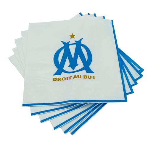 20 x serviette jetable OM - Collection officielle Olympique de Marseille - 33 cm