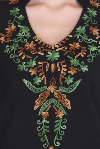 Image of Rosary Women's Woolen Winter Embroidered Kurta with Palazzo Pant | Warm Ethnic Suit Set - 2 Piece Outfit