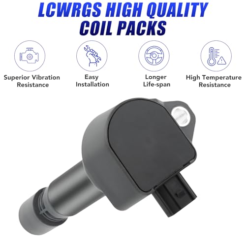 Lcwrgs 156533 4X Ignition Coil Pack And 4X Spark Plugs Compatible thumb #1