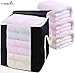 MISSLO King Comforters Storage Bag 120L for Blankets Clothes Sweaters Beddings Organizer with Reinfored Handles Non-Metal Fabric Storage Bin Organizer, Black