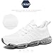 Mens Running Shoes Air Cushion Walking Basketball Sneakers Fashion Tennis Breathable Sport Gym Fitness Cross Trainers White
