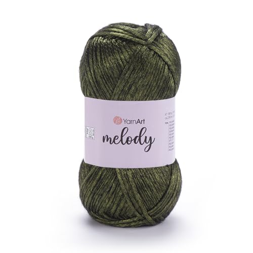 Image of YarnArt Melody Variegated Chainette - Metallic Sheen Fiber for Knitting, Crochet & Embroidery, 100g (3.5 oz) Skein, 230m (251 yd), Premium Blend of 70% Polyamide 21% Acrylic 9% Wool (898)