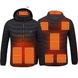 [Fácil cuidado y garantía]: Esta chaqueta con calefacción Waterpoof es la mejor pareja de invierno para la escalada en el esquí. Pesca de motocicletas y camping al aire libre. Esta chaqueta de esquí de nieve a prueba de viento se puede usar fácilmente con su atuendo diario.