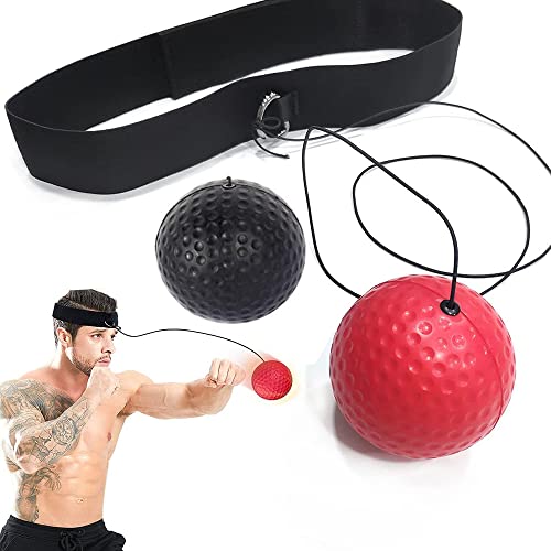 FDDG 2 Piezas Entrenamiento de Reflejos Boxeo, Pelota de Boxeo Reflejos, Bola Reflex de Boxeo, Reflejo de Boxeo Ball, para Entrenamiento de Boxeo, Artes Marciales, Gimnasio, Hogar