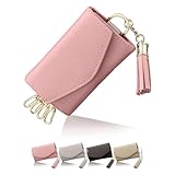 [アンコール] キーケース 【高見え くすみカラー】 本革 お札も入るポケット付 レディース クリスマス プレゼント ギフト 4連 牛革 キーホルダー 車 鍵入れ (くすみピンク)