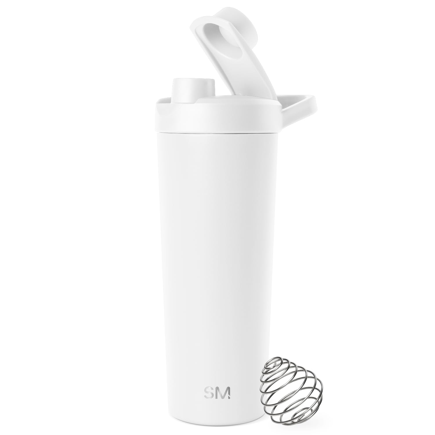 Simple Modern Stainless Steel Shaker Bottle with Ball 24oz | Metal Insulated Cup for Protein Mixes, Shakes and Pre Workout | Rally Collection | 710ml | Winter White