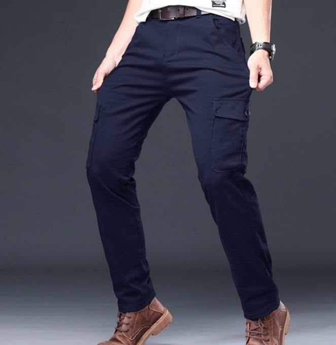 Image of Men's Cotton Cargo Pants Multi-Pocket,Comfortable Work Pants, Durable Trousers & Everyday Wear-CP-036