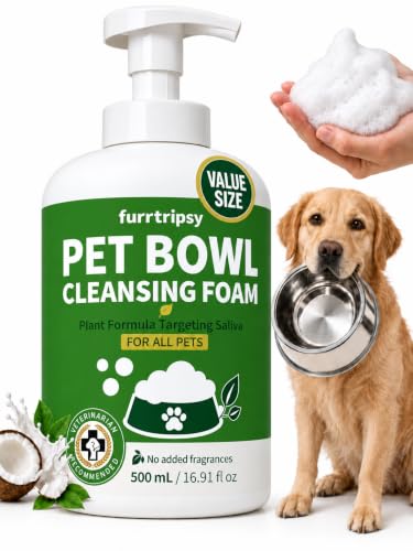 Furrtripsy Pet Bowl Cleaner Mousse for Slime, Odor & Biofilm, 16.9 fl oz