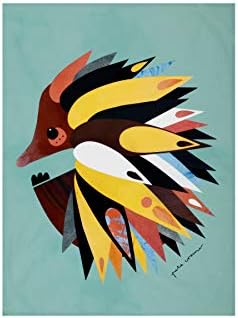 Maxwell & Williams GX0035 Pete Cromer Bird Tea Towel, Budgerigar Print, 100% Cotton, 70 x 50 cm, Multicolour