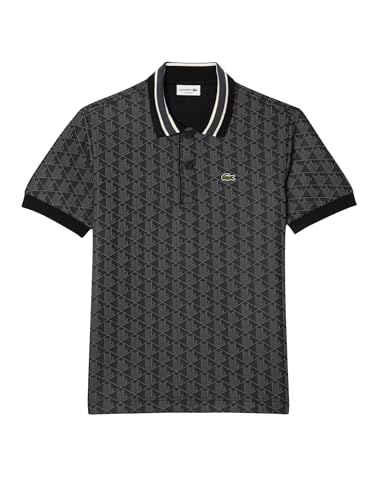 Lacoste Polo da uomo con stampa, Nero , S