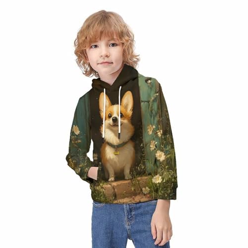 Sweat à capuche Corgi pour enfant de 6 à 16 ans pull ado imprimé 3D