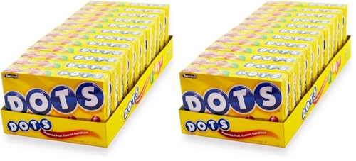 Image of DOTS Individually Wrapped Candy Holiday Pack - Original Gummy Candy Flavors - Cherry, Lime, Orange, Lemon, Strawberry - Gluten Free, Kosher & Peanut Free Gumdrops - Bulk 12ct, 6.5oz Dots Candy Boxes (Pack of 2)