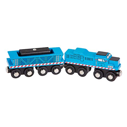 Battat BT2708Z Houten Locomotieven & Vrachtwagens 6 stks Set,Blauw - Image 4