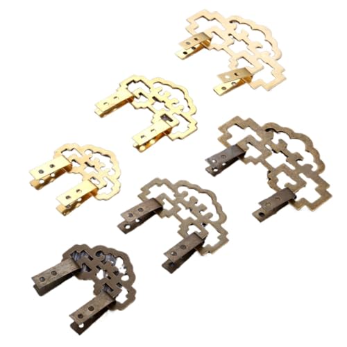 Image of FENG GUO 2Pcs Antique Bronze /Brass Decorative Frame Hanging Picture Oil Painting Mirror Frame Hooks Hanger with Screws Furniture Hardware(Antique Bron 80X46mm)