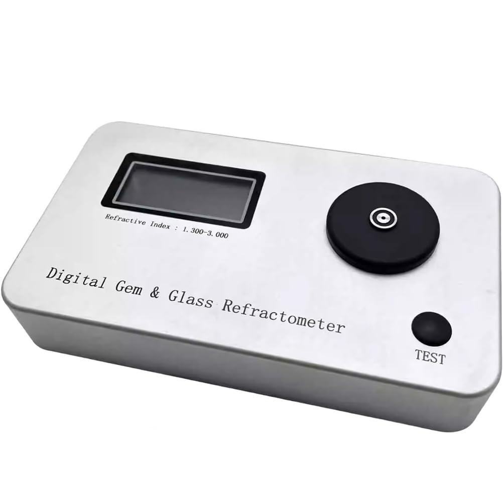 TYZDLSM Gem Refractometer, Portable Gem Tester, Jewelry Tester Identification Tools, with LCD Display, Refractive Index 1.300-3.000, 0.001 Accuracy, for Diamond Jade Jewelry