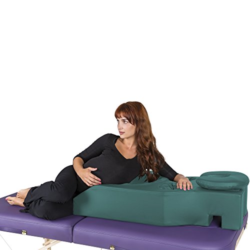 EARTHLITE Pregnancy Massage Cushion & Headrest - Full Body Pregnancy Bolster / Ideal After Breast Surgery & Lower Back Pain, Teal