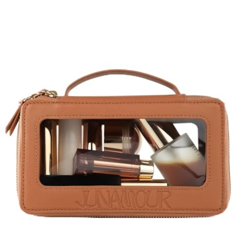 Junamour Clear TSA Approved Toiletry Bag for Women | Makeup & Cosmetic Travel Essentials For Women | Best small Makeup Bag | Cute Make Up Bag | Plane Essentials | Skincare Bag