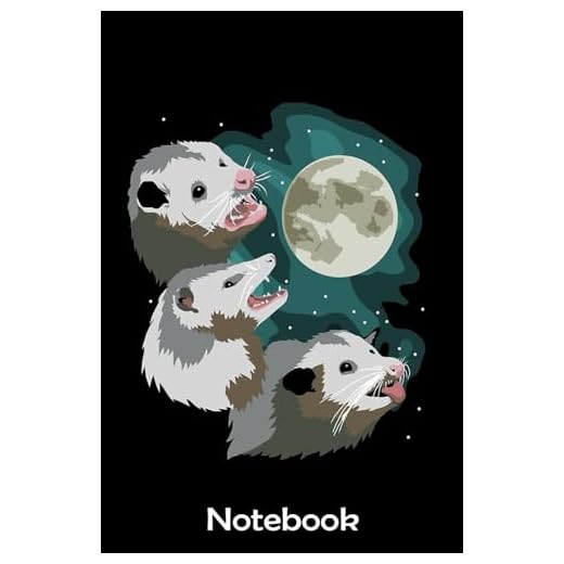 Three Possum Moon - Three Wolf Moon Parody Opossum Design Notebook