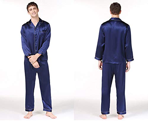 Men's Silk Sleepwear Pajamas,Long-Sleeve Shirt & Long Pants,100% Silk(Main),5 Colors,真丝睡衣2