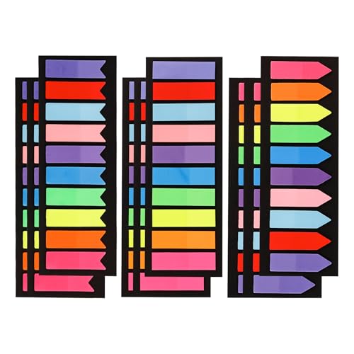 BigKego 1800 tiras adhesivas, notas adhesivas, marcadores laterales, 3 estilos, 10 colores