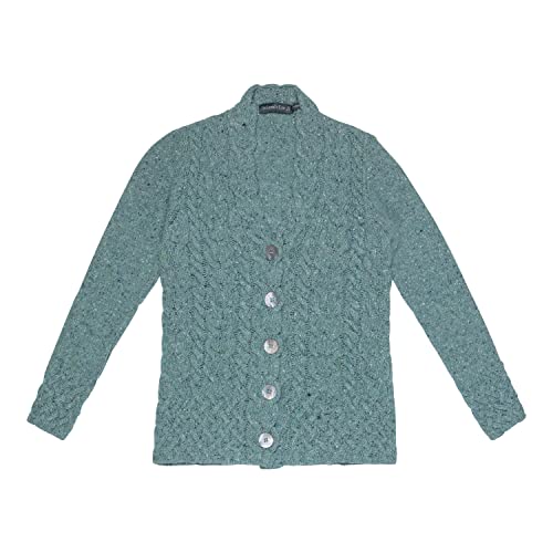 Irish Sweater Cardigan for Women's Aran Merino Wool Cardigan with Buttons Made in Ireland2