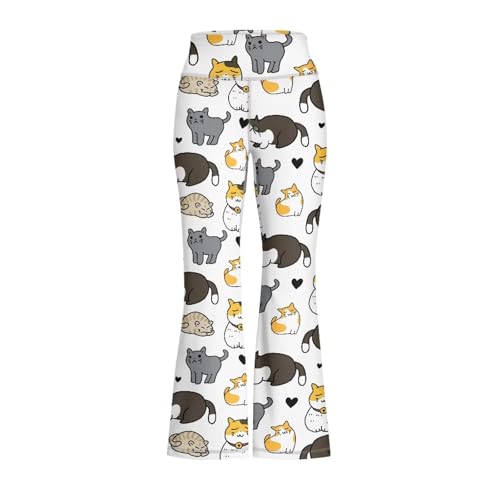 Girls Bell Bottom Pants High Waisted Yoga Pants Casual Pants Activewear 5-14