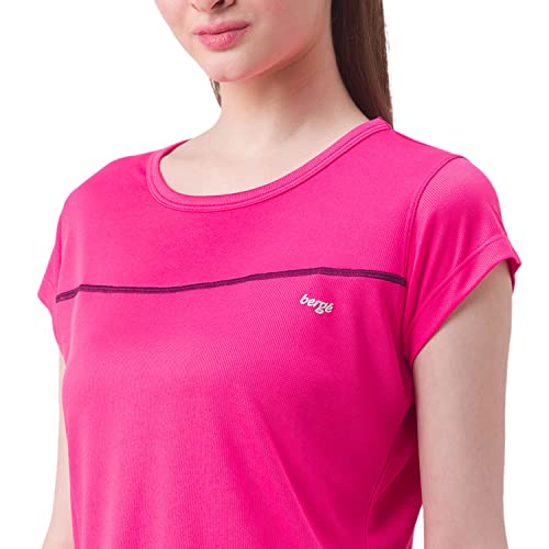 Image of berge' Ladies Polyester Dry Fit Western Shirts & Tshirts for Women, Quick Drying & Breathable Fabric, Gym Wear Tees & Workout Tops