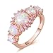 CiNily Silver Plated Green Opal Emerald Gemstone Ring Size 5-12