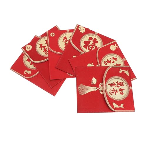 EXQUIMEUBLE 6個伝統の煌めく赤封筒 結婚式用 ホンバオ ラッキーマネー封筒 紙製 おしゃれな多用途収納 新年祝賀に