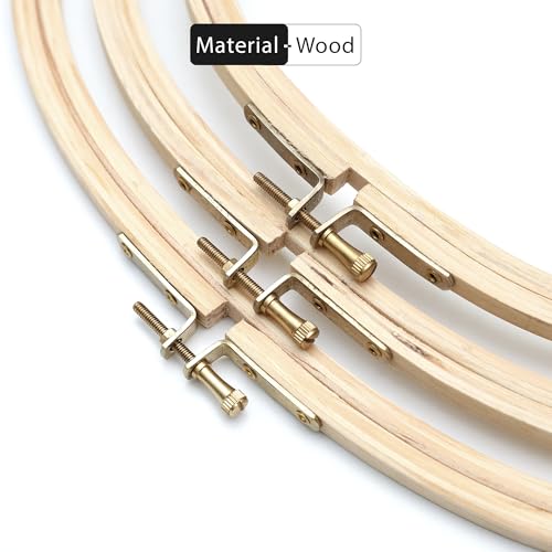 Image of EmbroideryMaterial Embroidery Hoop Ring Frame, Triangle Shape Combo Set - Wooden Triangle Frames for Cross Stitch, Craft, Sewing & Embroidery Purpose