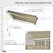 Outsunny 8' x 7' Patio Retractable Awning, Manual Exterior Sun Shade Deck Window Cover, Beige