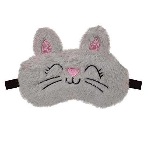 Image of Jenna Eye Mask for Sleeping with Adjustable Strap Super Soft Sleeping Mask Blind Fold for Comfortable Sleep Travelling Sleep Mask (Fur Cat Grey)