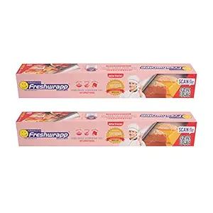 Hindalco Freshwrapp International Aluminium Foil 24 Meters, 18 microns (Pack of 2) |Food Packing, Wrapping , Storing , Serving and Cooking (Baking , Grilling , Roasting, Freezing)