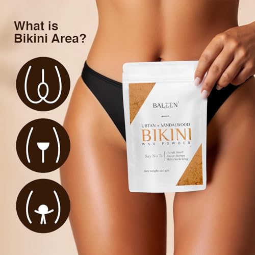 Image of BALEEN Bikini Wax Powder Women with Ubtan & Sandalwood 120 Gm (Pack Of 6) | Painless Herbal Hair Removal Powder for women Bikini Area, Legs, Hands & Underarms with No Harmful Chemicals, No Irritation, No Skin Rashes