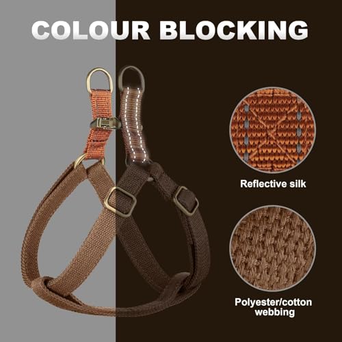 Image of Didog Step in Dog Harnes for Medium Dogs, Brown, M, Chest 19-28 inch