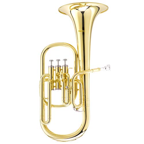 Mendini E Flat Alto Horn with Stainless Steel Pistons, Lacquered