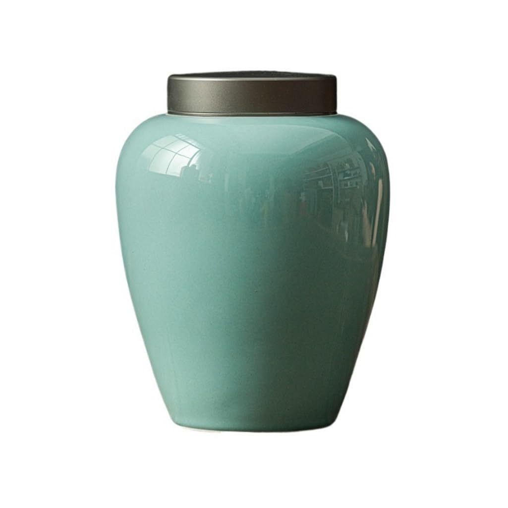 Contenitore per il tè in ceramica, barattolo per la conservazione del tè sfuso in ceramica, coperchio a doppio strato, barattolo sigillato, semplice barattolo per la conservazione del tè, set da tè
